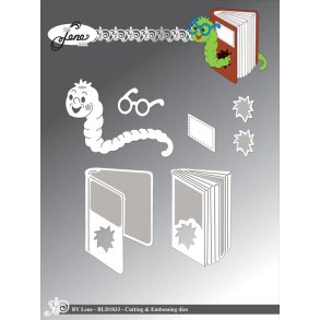 Dies/sk�re stencils, By Lene's BLD1833, Bog orm