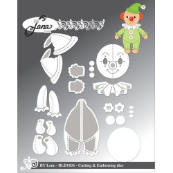 Dies/sk�re stencils, By Lene's BLD1836, Klovn, kan bruges til oph�ng