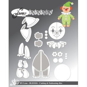 Dies/sk�re stencils, By Lene's BLD1836, Klovn, kan bruges til oph�ng