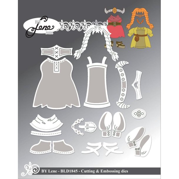 Dies/sk�re stencils, By Lene's BLD1845, Tilbeh�r til Vikinger (BLD1844), Piget�j &amp; fletninger