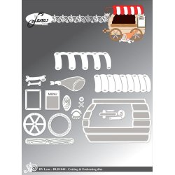 Dies/sk�re stencils, By Lene's BLD1848, Salgsvogn m/tilbeh�r