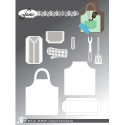 Dies/sk�re stencils, By Lene's BLD1849, Forkl�de, grill tilbeh�r &amp; lille �ske