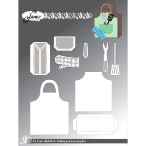 Dies/sk�re stencils, By Lene's BLD1849, Forkl�de, grill tilbeh�r & lille �ske