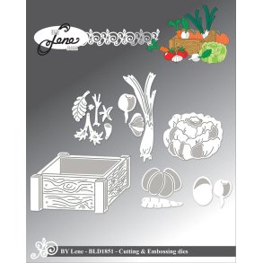 Dies/sk�re stencils, By Lene's BLD1851, Tr�kasse m/gr�ntsager