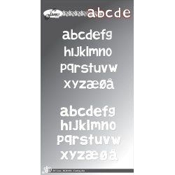 Dies/sk�re stencils, By Lene's BLD1852, Alfabet m/skygge, de sm� bogstaver