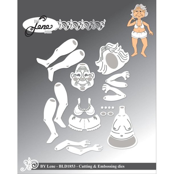Dies/sk�re stencils, By Lene's BLD1853, Senior-serien; En moden kvinde