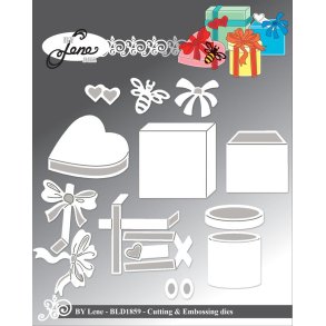 Dies/sk�re stencils, By Lene's BLD1859; Gaver & pakker
