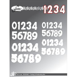 Dies/sk�re stencils, By Lene's BLD1862, Tal m/skygge i 2 st�rrelser