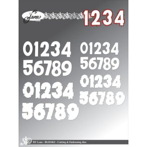 Dies/sk�re stencils, By Lene's BLD1862, Tal m/skygge i 2 st�rrelser