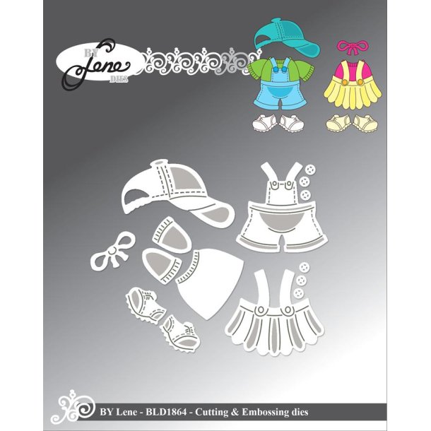 Dies/sk�re stencils, By Lene's BLD1864, Tilbeh�r til Troldeunger/Babytrolde (BLD1839), Sommert�j