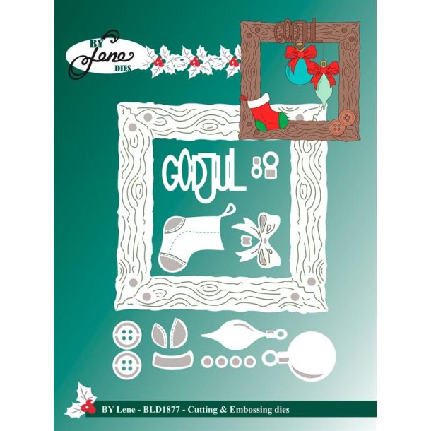 Dies/sk�re stencils, By Lene's BLD1877, Tr�ramme, God jul &amp; julepynt