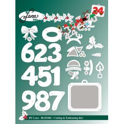 Dies/sk�re stencils, By Lene's BLD1884, Tal og gavem�rke med juletilbeh�r