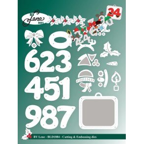 Dies/sk�re stencils, By Lene's BLD1884, Tal og gavem�rke med juletilbeh�r