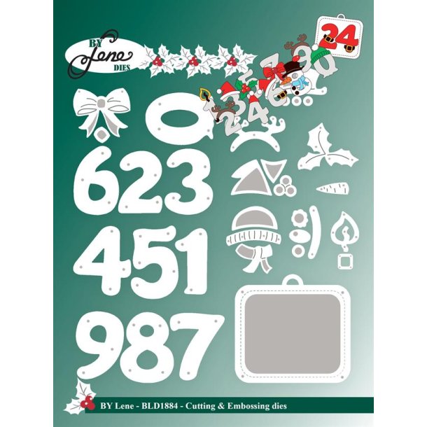 Dies/sk�re stencils, By Lene's BLD1884, Tal og gavem�rke med juletilbeh�r