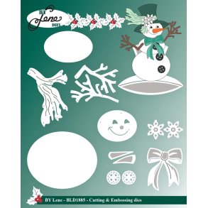Dies/sk�re stencils, By Lene's BLD1885, Glad snemand