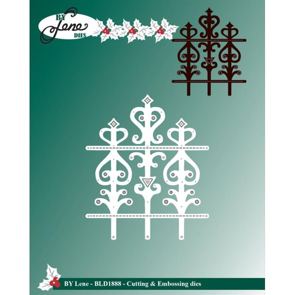 Dies/sk�re stencils, By Lene's BLD1888, Flot stakit/l�ge