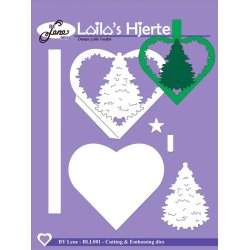 Dies/sk�re stencils, By Lene's BLL001, Laila's julehjerte