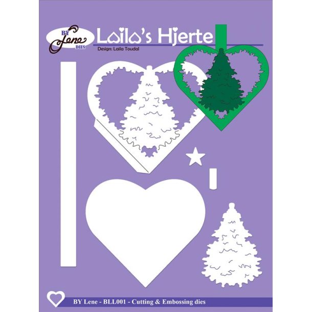 Dies/sk�re stencils, By Lene's BLL001, Laila's julehjerte