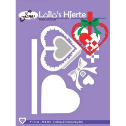 Dies/sk�re stencils, By Lene's BLL002, Laila's julehjerte m/fletm�nster