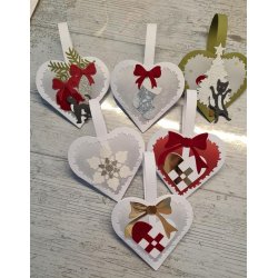 Dies/sk�re stencils, By Lene's BLL002, Laila's julehjerte m/fletm�nster