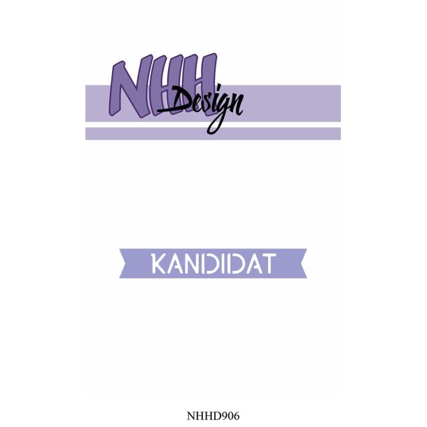 Die/skre stencil, Banner m/tekst "KANDIDAT", ca. 6,6x1,1cm, NHHD906