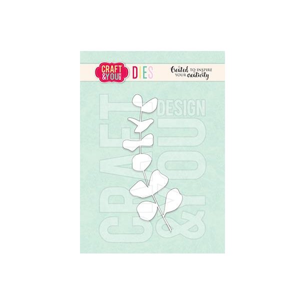 Dies/skre stencils fra Craft&You, CW130 "Eucalyptus gren"