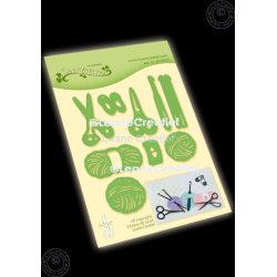 Dies/skre stencils, Leane Creatief 45.9433, Garnngler, hklenle, sakse &amp; sikkerhedsnle