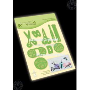 Dies/skre stencils, Leane Creatief 45.9433, Garnngler, hklenle, sakse & sikkerhedsnle