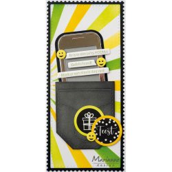 Dies/skre stencil, lomme m/stikninger, Marianne Design CR1627