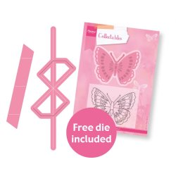 Dies/skre stencils, St med "pop-op" dies &amp; sommerfugle die+stempel, COL1563