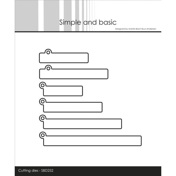 Dies/skre stencil, Simple&Basic, SBD252, Bannere m/je til ophng