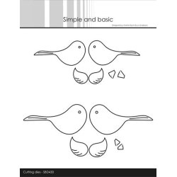 Dies/skre stencil, Simple&Basic, SBD430, Symmetriske fugle