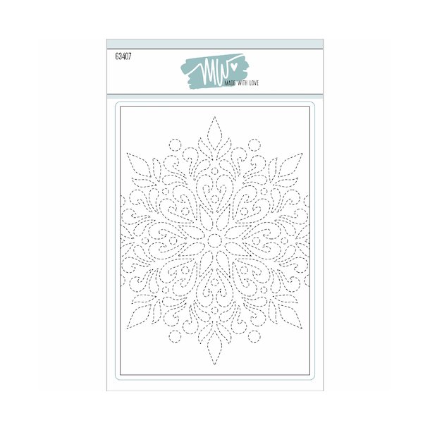 Dies/skre stencils, Mandala baggrund i A6 ramme, Made With Love 63407