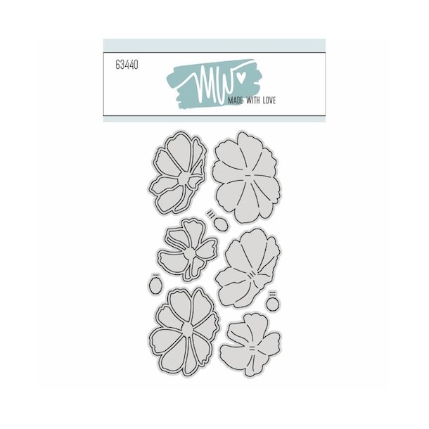 Dies/skre stencils, "Blomster" kompakt+omrids, Made With Love 63440