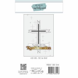 Dies/skre stencils, Baggrund A6 med kors, Made With Love 63441