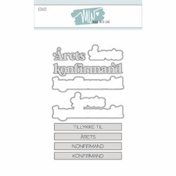 Dies/skre stencils, rets Konfirmand tekster, Made With Love 63443