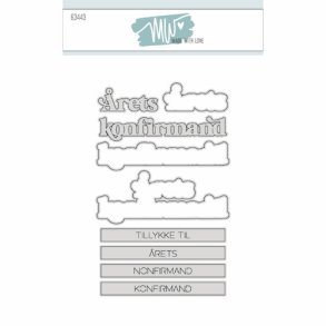 Dies/skre stencils, rets Konfirmand tekster, Made With Love 63443
