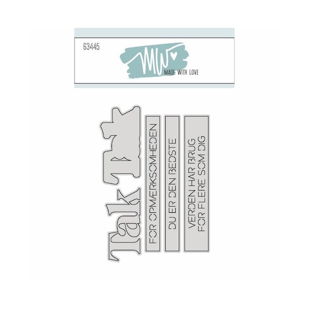 Dies/skre stencils, TAK tekster, Made With Love 63445