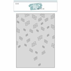 Dies/skre stencils, A6-baggund m/flag perforeret lseligt, Made With Love 63448
