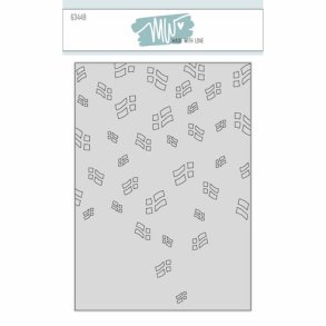 Dies/skre stencils, A6-baggund m/flag perforeret lseligt, Made With Love 63448
