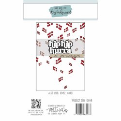 Dies/skre stencils, A6-baggund m/flag perforeret lseligt, Made With Love 63448