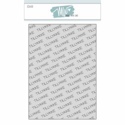 Dies/skre stencils, A6-baggund m/TILLYKKE perforeret diagonalt, Made With Love 63449