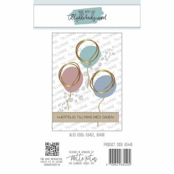 Dies/skre stencils, A6-baggund m/TILLYKKE perforeret diagonalt, Made With Love 63449