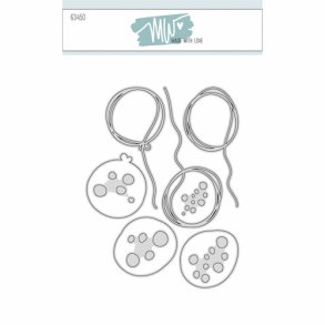 Dies/skre stencils, Sjove balloner, Made With Love 63450