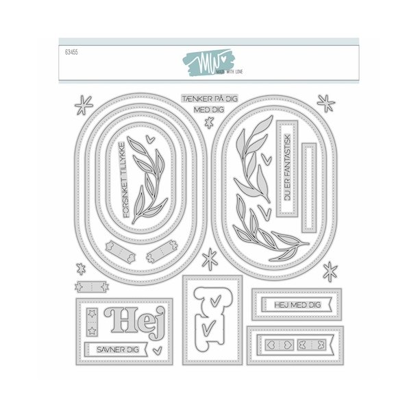 Dies/skre stencils, Stort Sketch-st no#12, Made With Love 63455