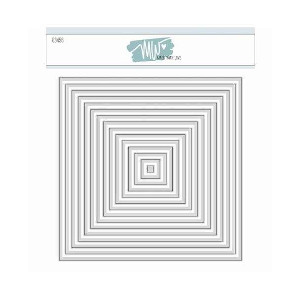 Dies/skre stencils, Firkanter/Baggrunde, Made With Love 63458 - variant 2