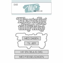 Dies/skre stencils, Hjertelig Tillykke &amp; Fdselsdags tekster, Made With Love 63459