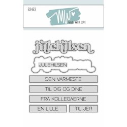 Dies/skre stencils, "Julehilsen" mm. tekster, Made With Love 63463