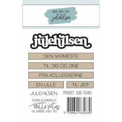 Dies/skre stencils, "Julehilsen" mm. tekster, Made With Love 63463
