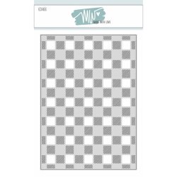 Dies/skre stencils, "Plaid baggrund" i A6 strrelse, Made With Love 63466